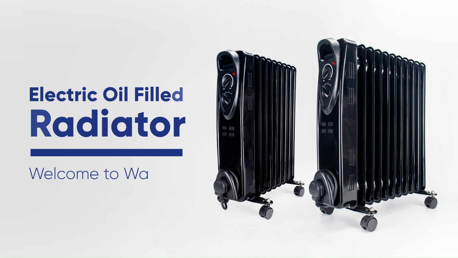 Oil Filled RADIATOR Heater BLACK Portable Electric Oil Heater & Thermostat 2500W