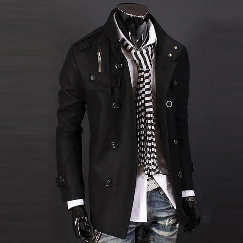 Spring Autumn Men'S Woolen Coats Casual Overcoat Fashion Wool Coat Men Windbreaker Jacket Peacoat