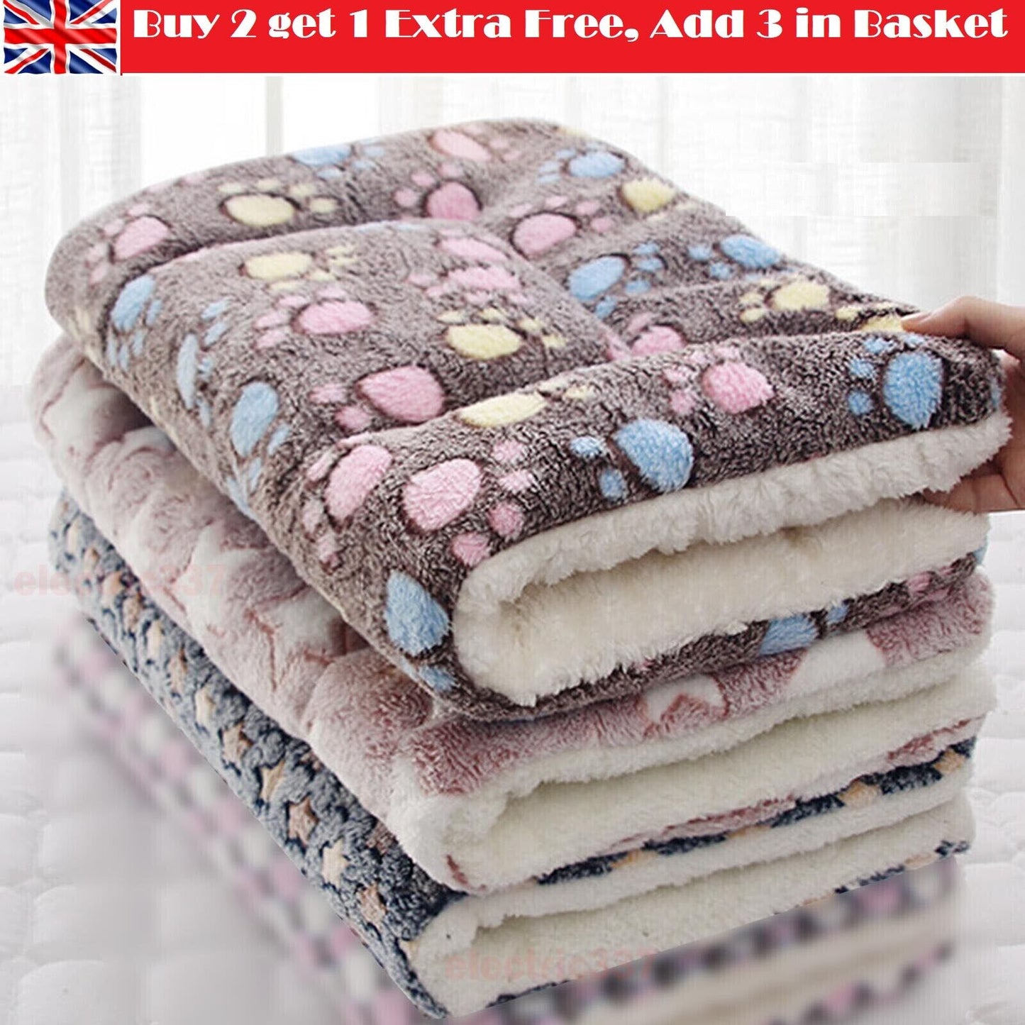 WARM PET BLANKET PAD CAT DOG BED SOFT FLEECE MAT WARM THERMAL RUG Pet Beds