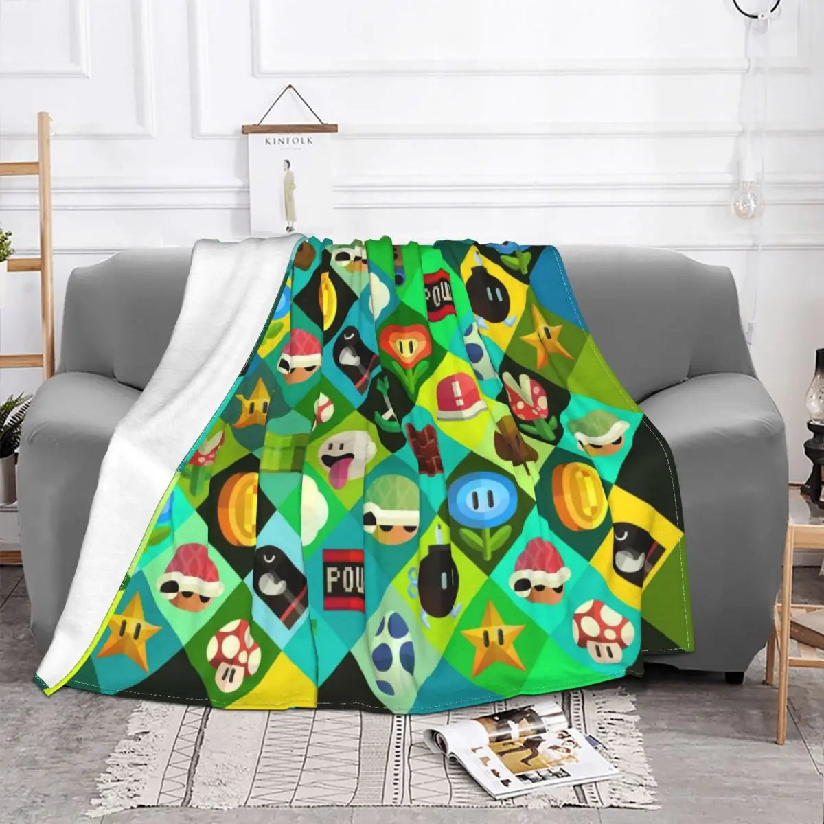 Gamer 3D Blanket Fleece Spring Autumn Kids Video Games Cool Soft Throw Blankets for Home Outdoor Bedspreads