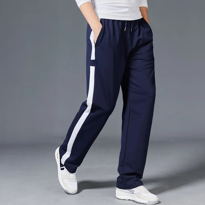 Men Loose Sport Running Stripe Sweatpants Fitness Training Pants Mens Straight Trousers Tracksuit Jogging Sportswear Goggers