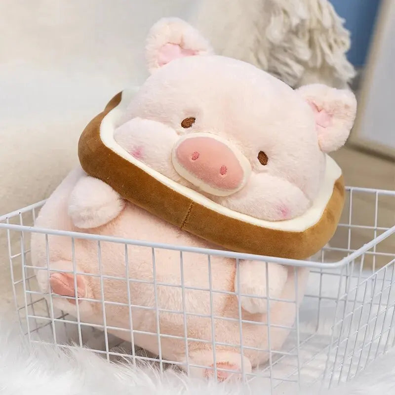 Lovely Lulu Pig Bread Plush Toy Creative Stuffed Animals Pink Piggy Toast Doll Girl Birthday Toys Girlfriend Cute Gift