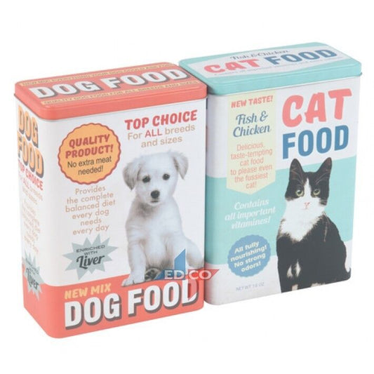 Metal Cat Dog Kitten Puppy Pet Dry Food Biscuit Treat Storage Box Container Tin