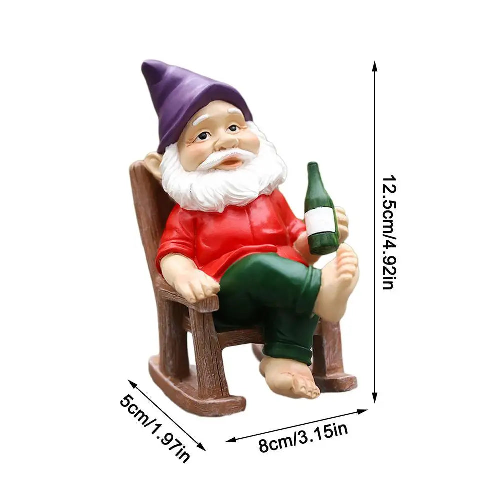 Funny Resin Figurines Garden Gnome White Beard Dwarf Garden Decoration Statue Gnome Decoration Villa Home Figurines Decoartion