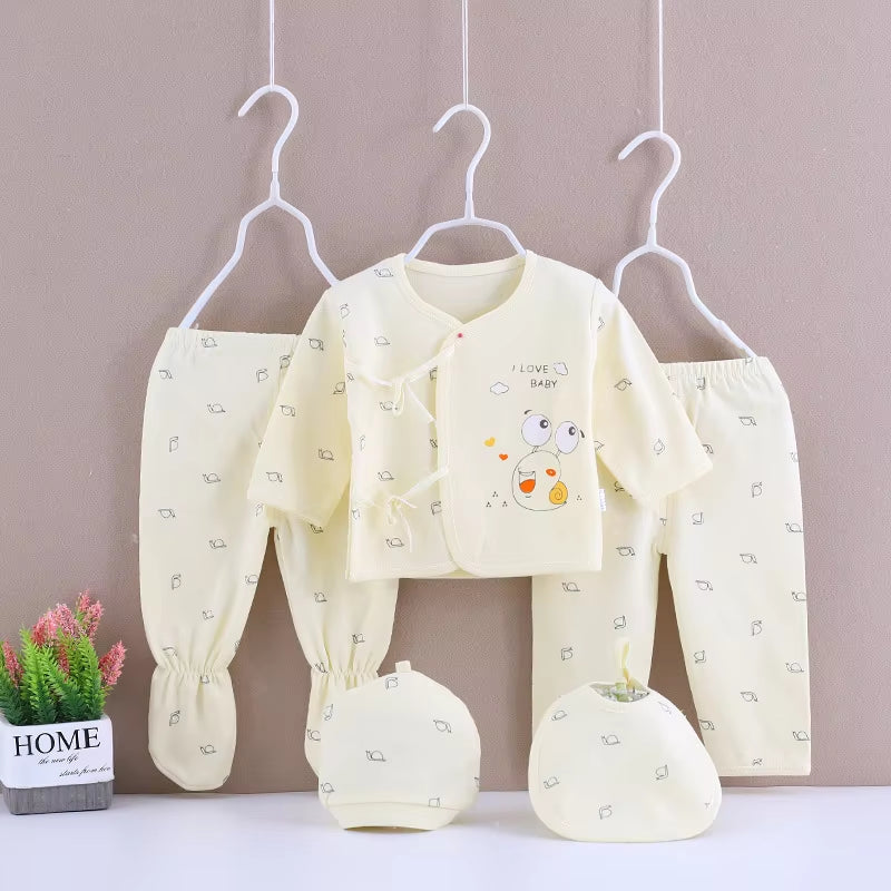 Brand 5Pcs/Set Enfant Newborn Sets Baby Boys Suits Baby Clothes Cotton