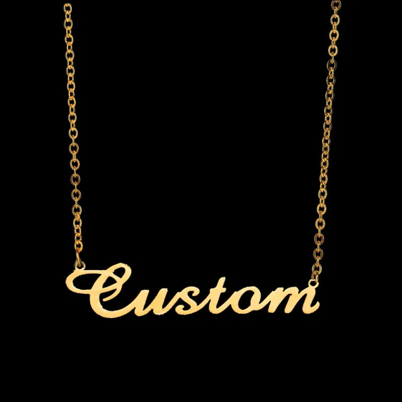 Customized Popular Font Custom Name Necklace for Women Men Gold Silver Color Name Necklace Personalized Stainless Steel Jewelry