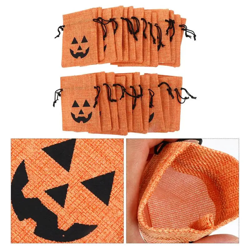 25Pcs Halloween Drawstring Bag Storage Pouch Gifts Bag Halloween Candy Bag for Halloween for Party Home Candies