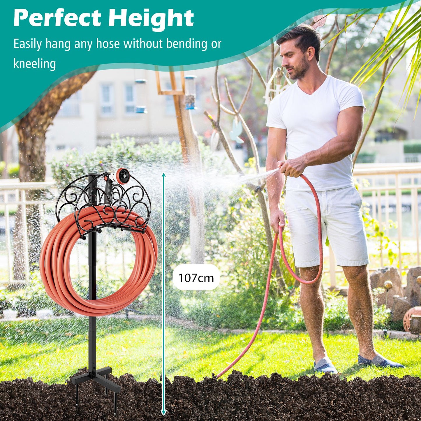 Garden Hose Holder for Outdoor Yard Garden Lawn