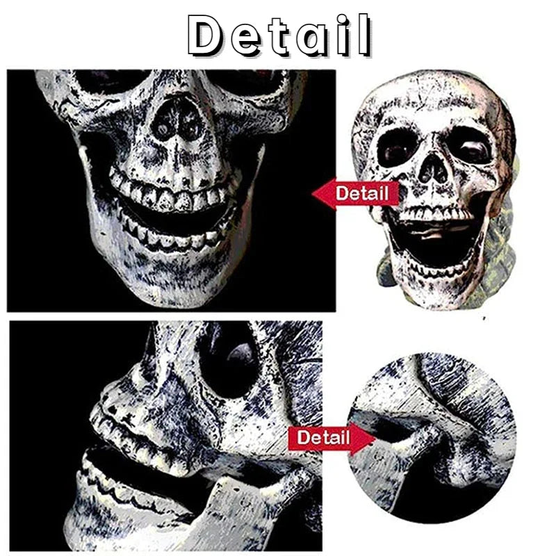 Halloween Skeleton Fake Skeleton Head and Hands Set Scary Skull Decors Halloween Party Haunted House Halloween Decoration