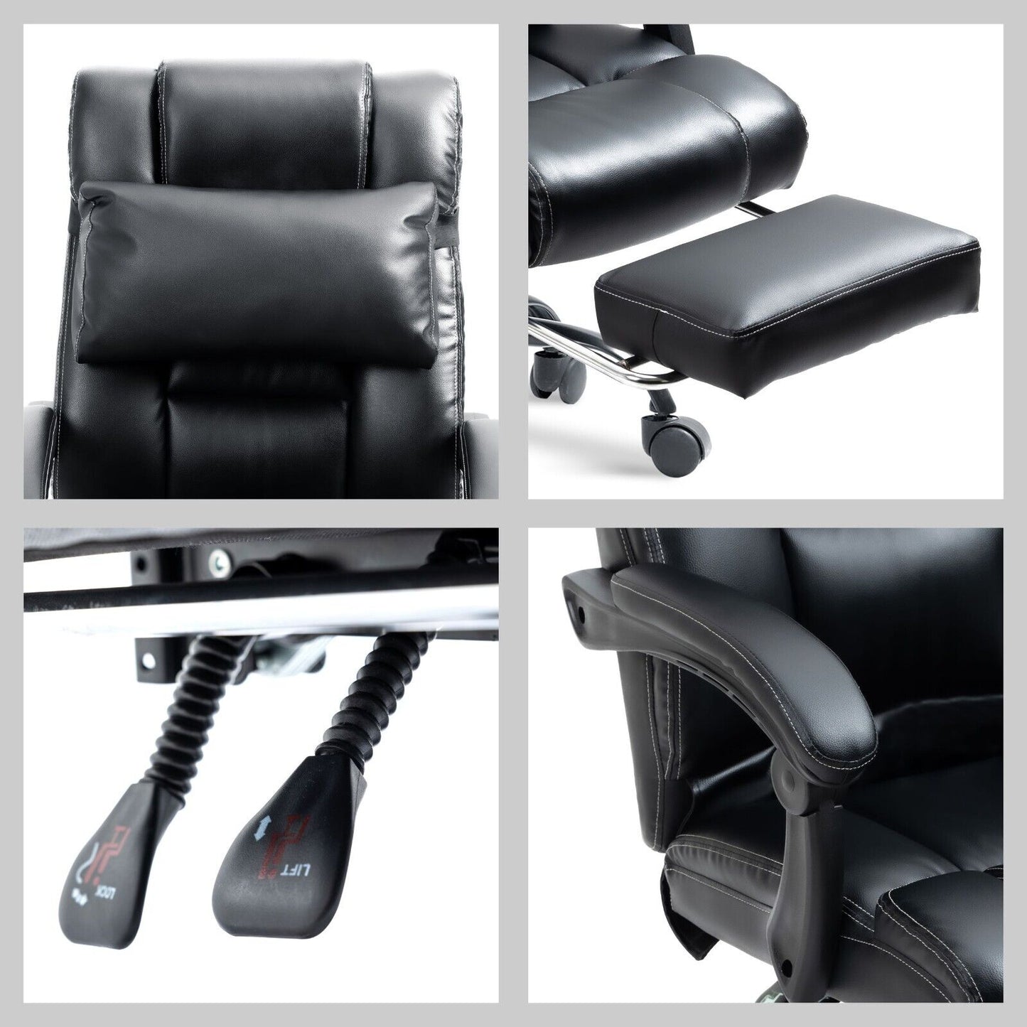 Executive Office Chair Leather Computer Desk Chair Swivel Recliner Gaming Chair