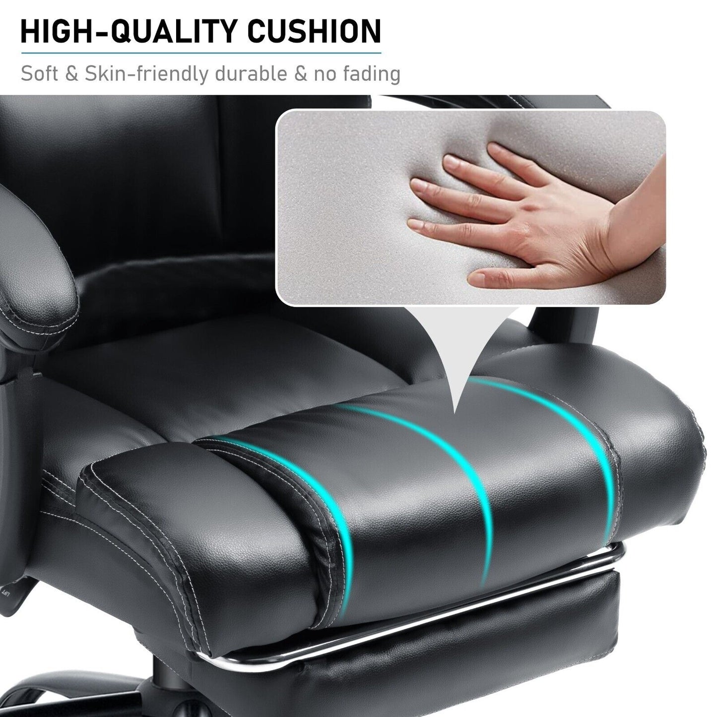 Executive Office Chair Leather Computer Desk Chair Swivel Recliner Gaming Chair