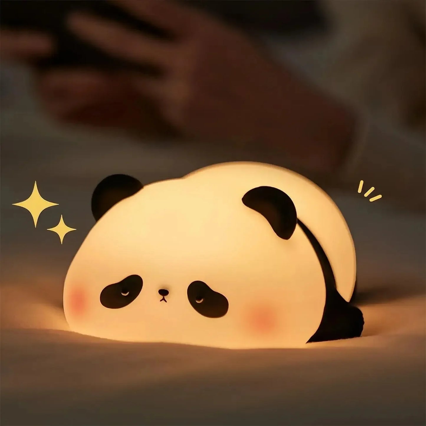 LED Panda Silicone Lamp Rechargeable Eye Protection Lamp Pat Night Lights Dimming Sleep Bedside Lamp Birthday Gift Bedroom Decor