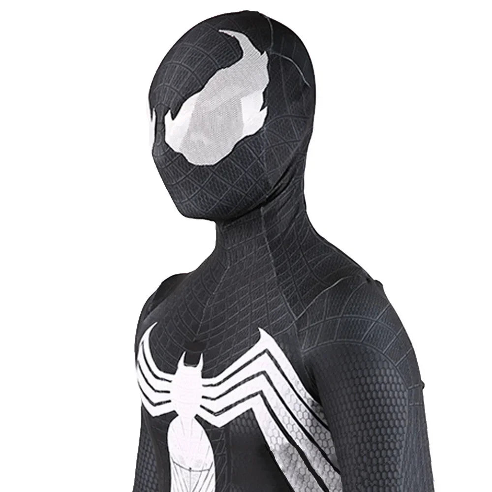 Black Spiderman Venom Symbiote Cosplay Costume Superhero Cosplay Halloween Costume Jumpsuit Zentai Suit Spider Bodysuit Costume