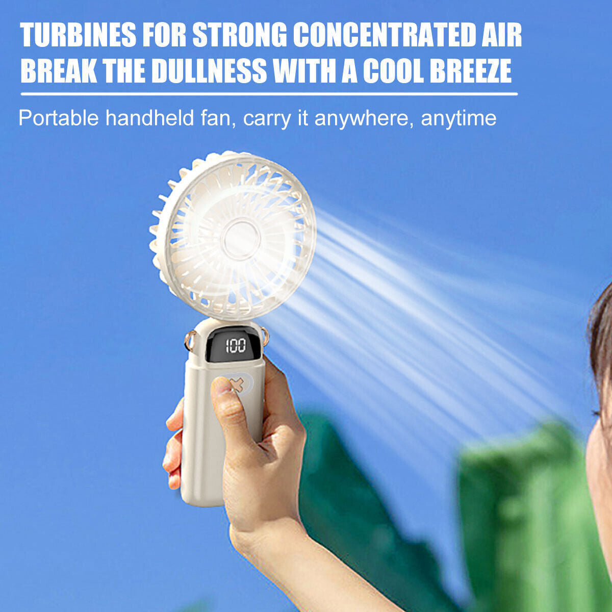 Portable Hand-Held Fan Mini Folding Desk Fan Cooler Cooling USB Rechargeable UK