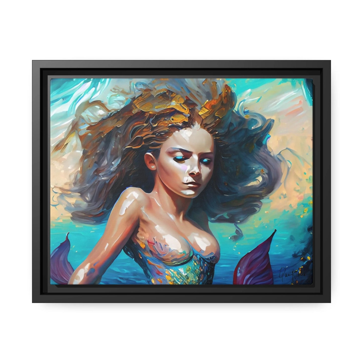 Canvas Wall Art - Mermaid Portrait by Queennoble