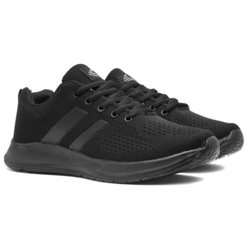 Mens Trainers Black Adults Lace up Casual Sportswear Knitted SIZE