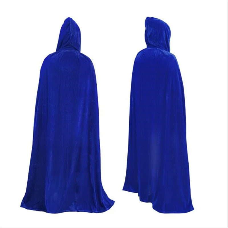 Ataullah Death Cape Long Hooded Velvet Cloak Halloween Costume Unisex Cosplay Wizard Witch Medieval Monk Robe Larp Ghost DW011