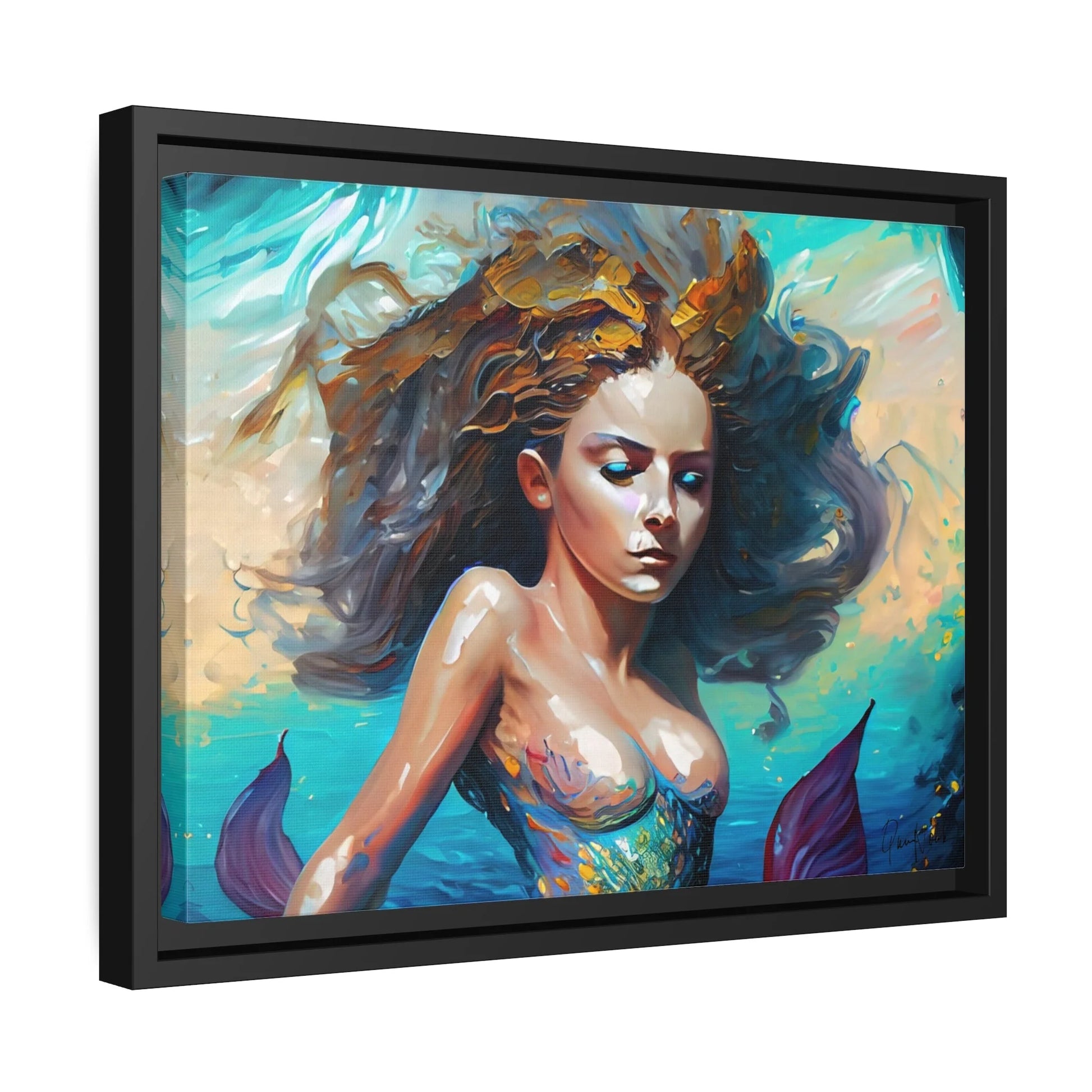 Canvas Wall Art - Mermaid Portrait by Queennoble