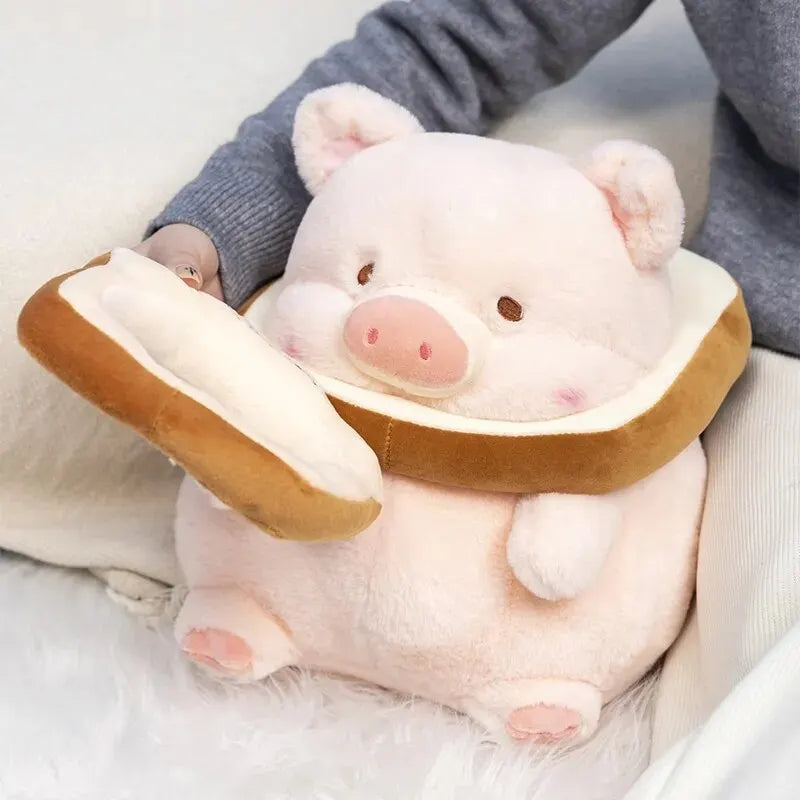 Lovely Lulu Pig Bread Plush Toy Creative Stuffed Animals Pink Piggy Toast Doll Girl Birthday Toys Girlfriend Cute Gift