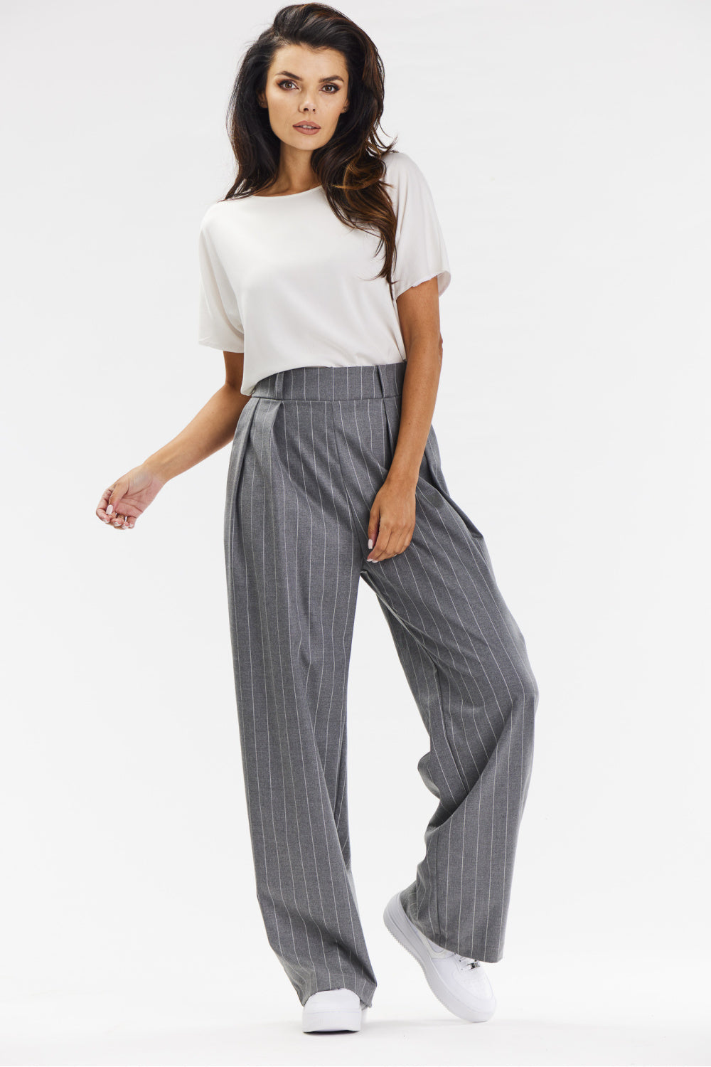 grey - Women trousers model 200564 awama