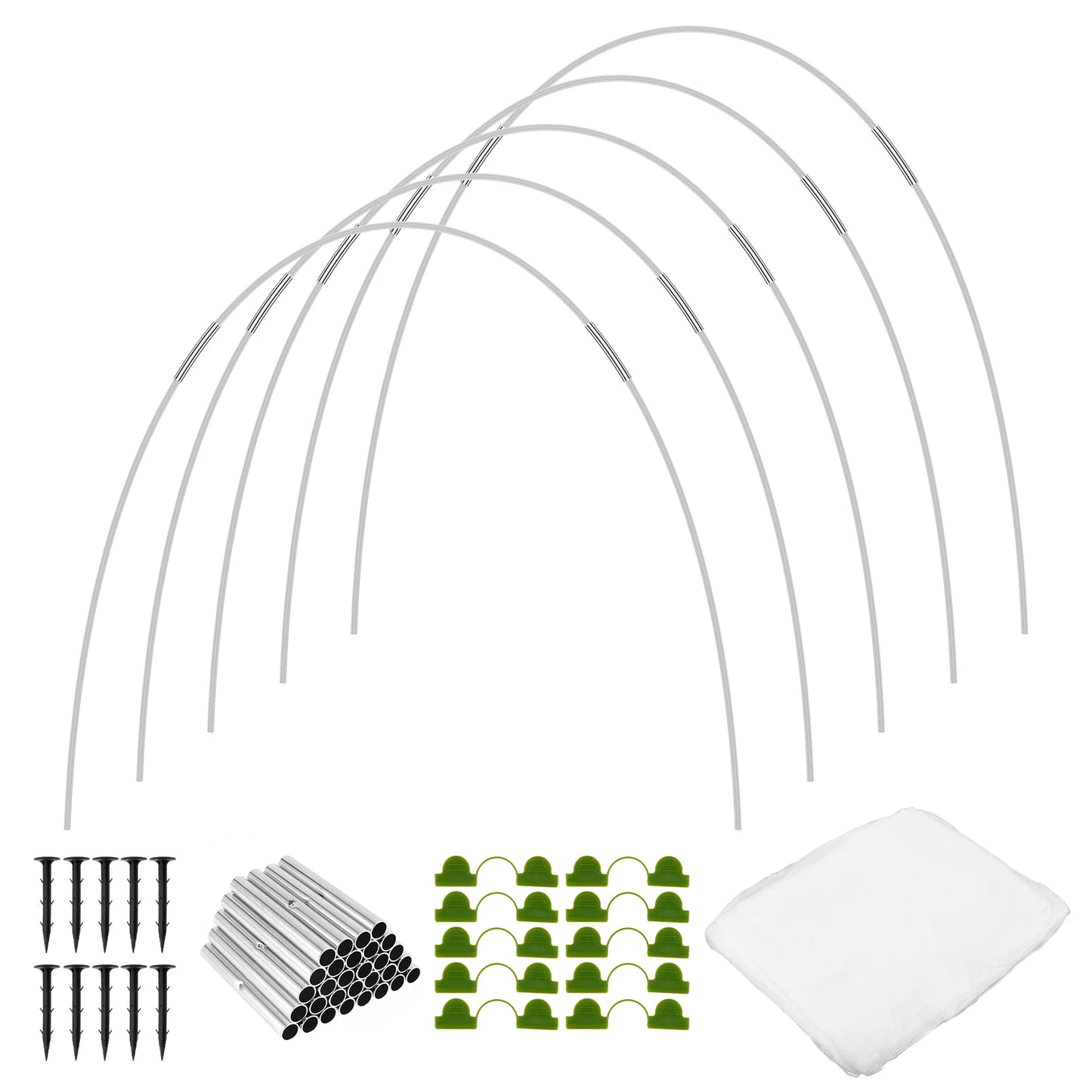 15Pcs Greenhouse Hoop Garden Netting Kit Garden Hoop House Greenhouse Support Frame for Garden Plant Raised Bed Greenhouse Tunne