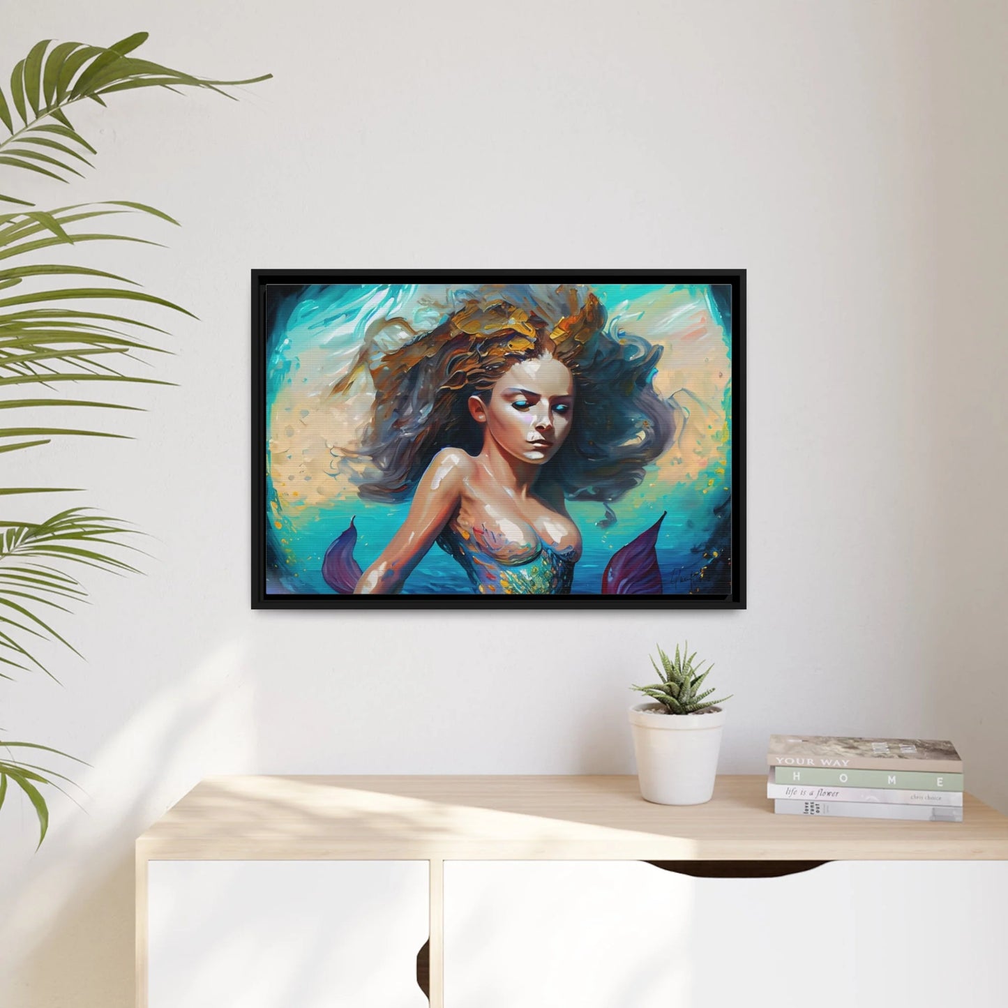 Canvas Wall Art - Mermaid Portrait by Queennoble