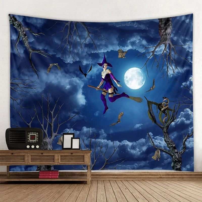 Halloween Wall Tapestry Halloween Party Wallcovering Tapestry Family Bar Halloween DIY Decoration