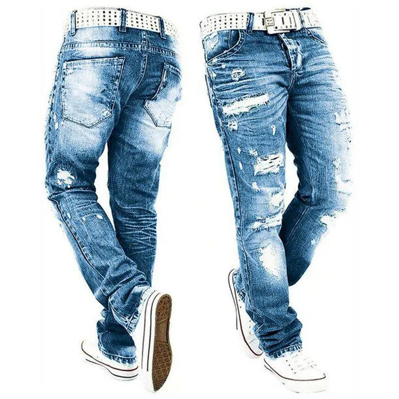 2023 Spring Fashion New Street Fashion Slim Fit Denim Pants Casual Street Style Jeans for Men, Streetwear Jeans