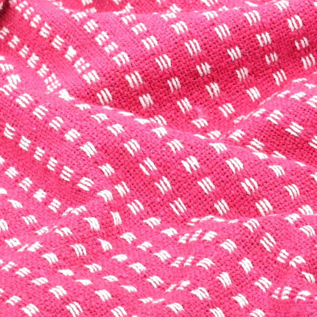 vidaXL Throw Cotton Squares 220x250 cm Pink