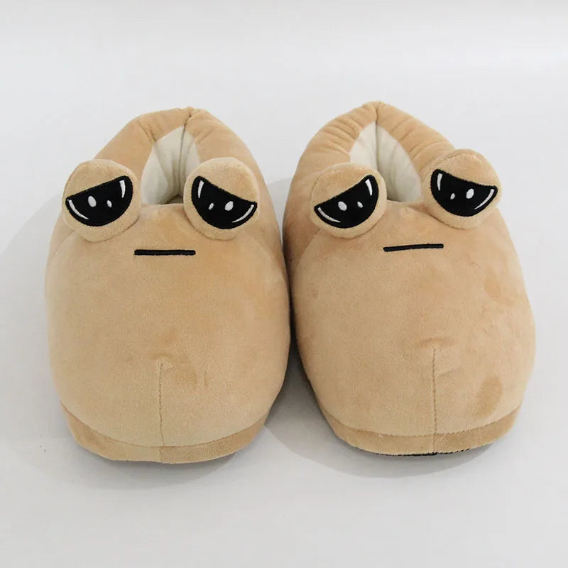 The Maw Pou Cotton Slipper Anime Plush Slippers Kawaii Cartoon Soft Stuffed Fluffy Thick Non-Slip Shoes Alien Pou Doll Home Indo