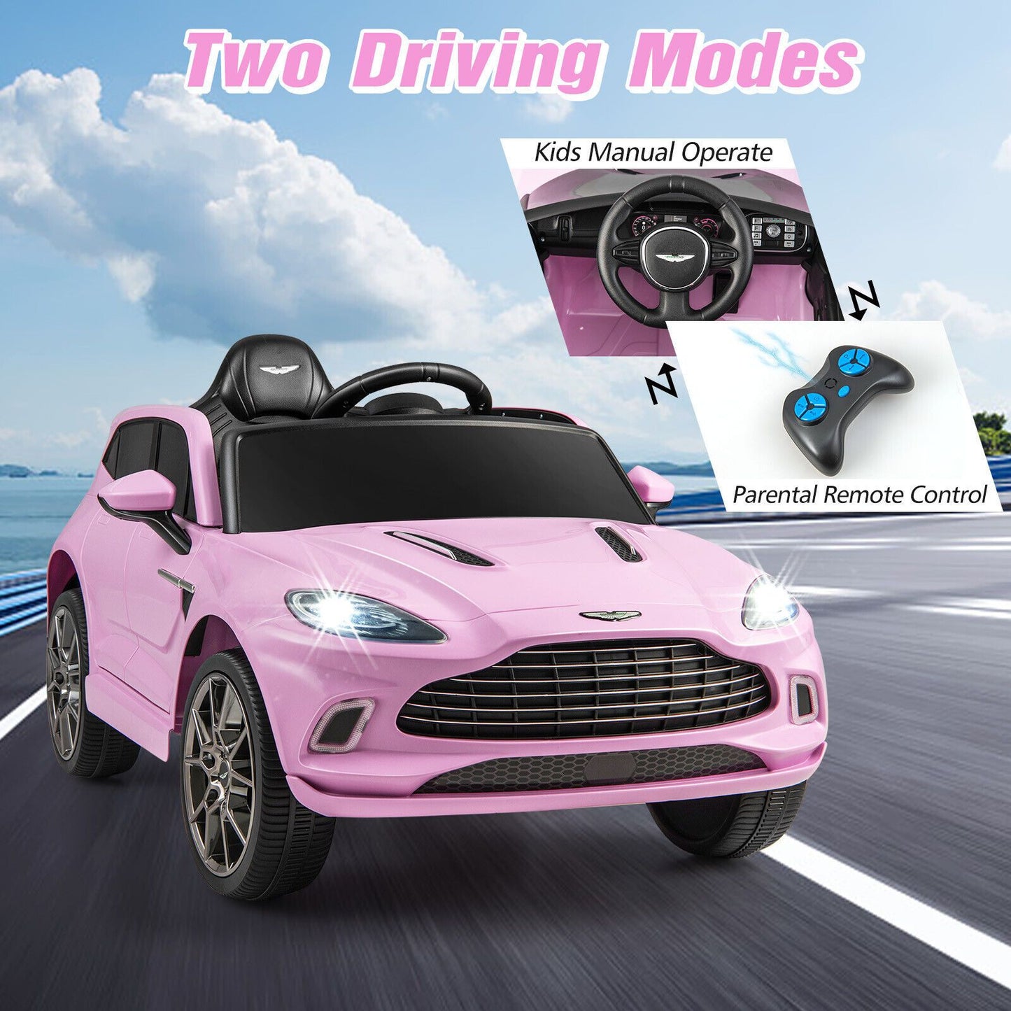 12V Licensed Aston Martin DBX Kids Ride on Car with Dual Lockable Doors