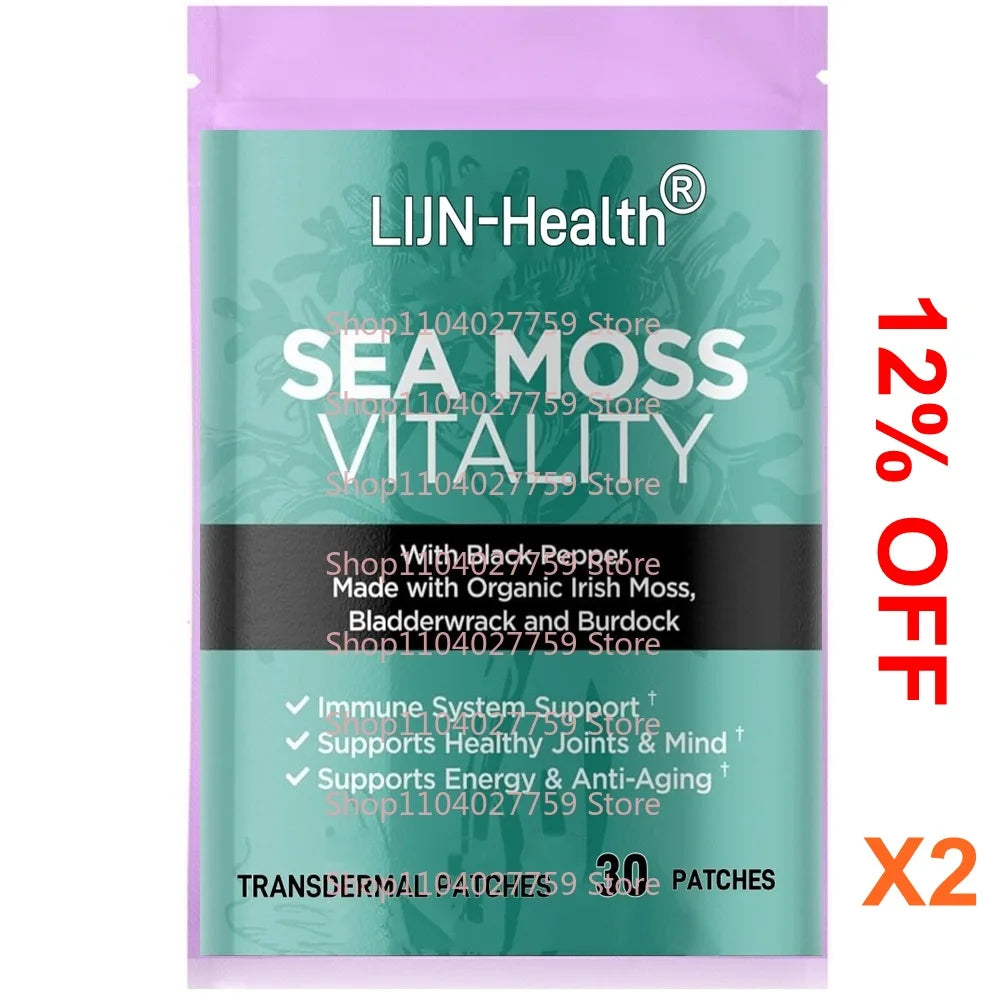 30 Patches Sea Moss Transdermal Patches with Burdock Root Promotes Immune System