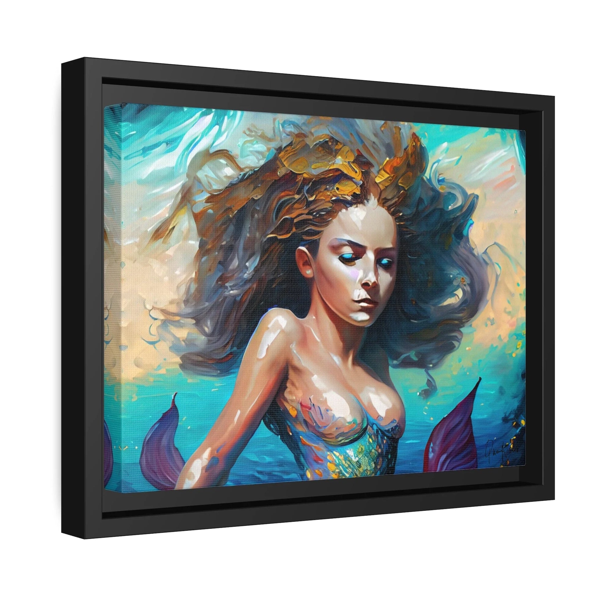 Canvas Wall Art - Mermaid Portrait by Queennoble