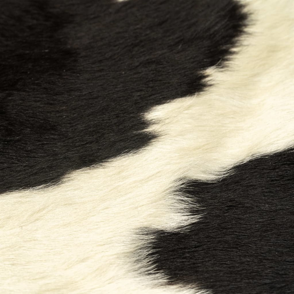 vidaXL Real Cow Hide Rug Black and White 150x170 cm