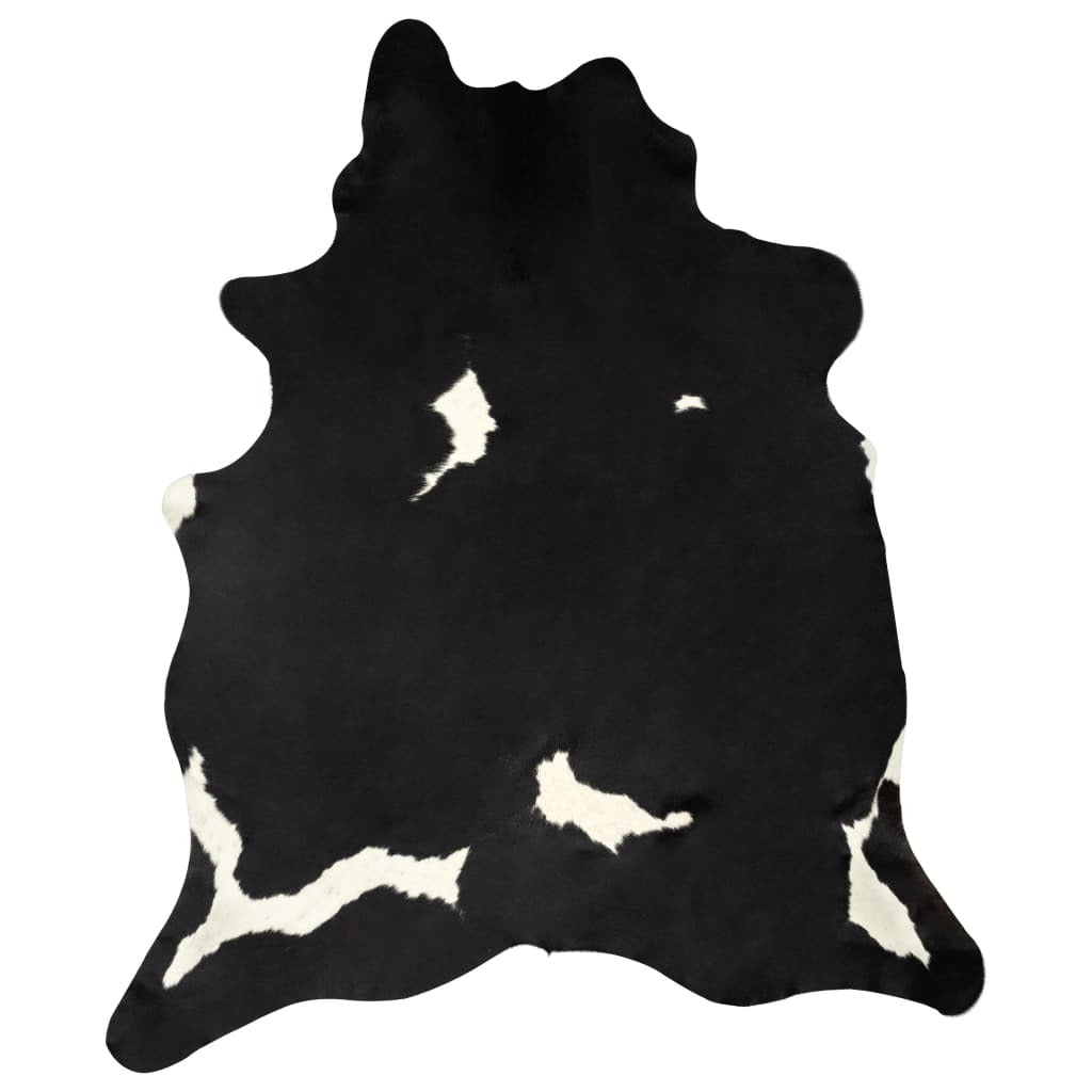 vidaXL Real Cow Hide Rug Black and White 150x170 cm