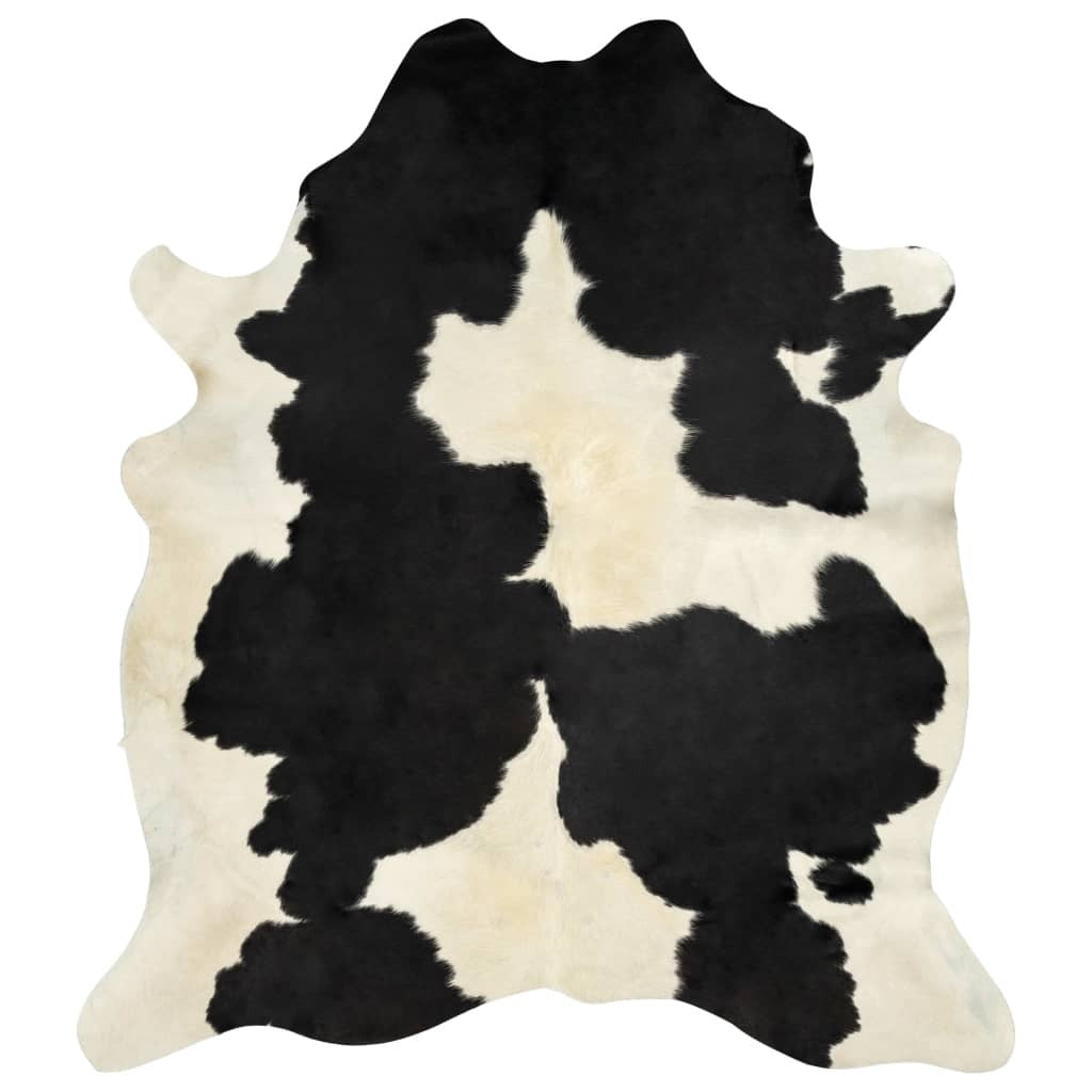 vidaXL Real Cow Hide Rug Black and White 150x170 cm