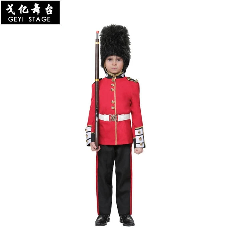 Halloween Costume for Children British Royal Guard Uniform Boys Cosplay Costume American Soldier Uniform Party Performance