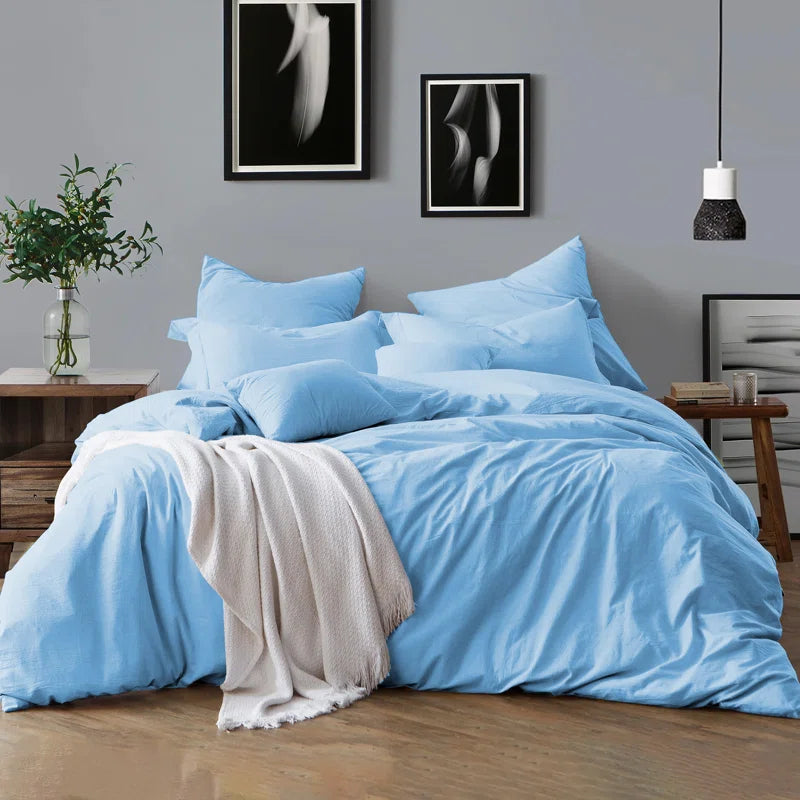 Klarita Polyester Solid Colour [EU ONLY] Duvet Cover Set with Pillowcases