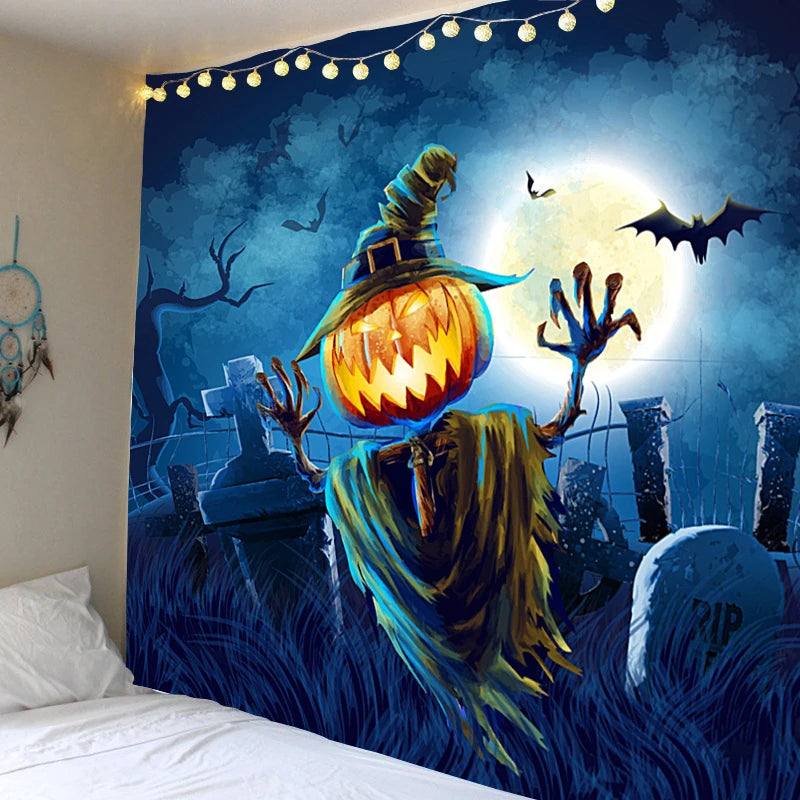 Halloween Wall Tapestry Halloween Party Wallcovering Tapestry Family Bar Halloween DIY Decoration