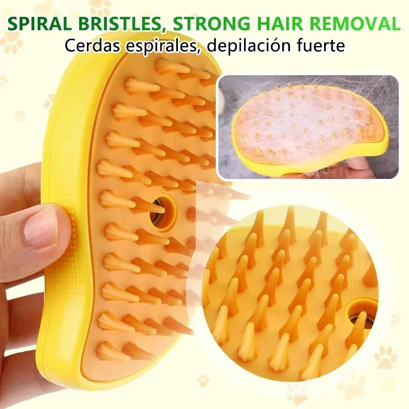 Cat Steamy Brush Dog Massage Comb Built-In Electric Water Spray Soft Silicone Pet Hair Removal Grooming Brush Cat Accessories