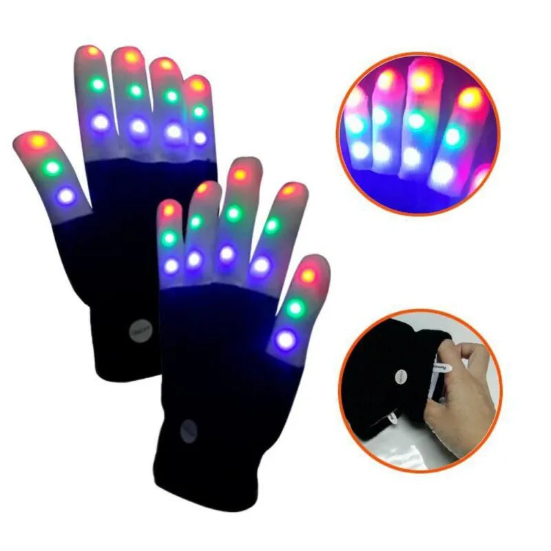 Light-Up Toys LED Flashing Magic Glove Glow in the Dark Toys Light up Finger Tip Lighting Toys for Children