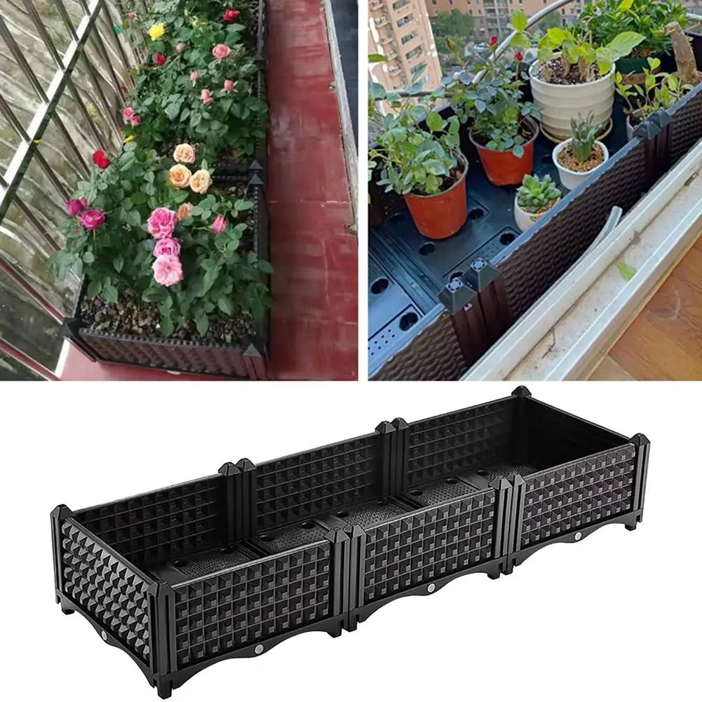 Raised Planter Grow Box Rectangular Flowerpot Elevated Garden Bed Garden Pots & Planters Elevated Garden Bed Garden Decoration