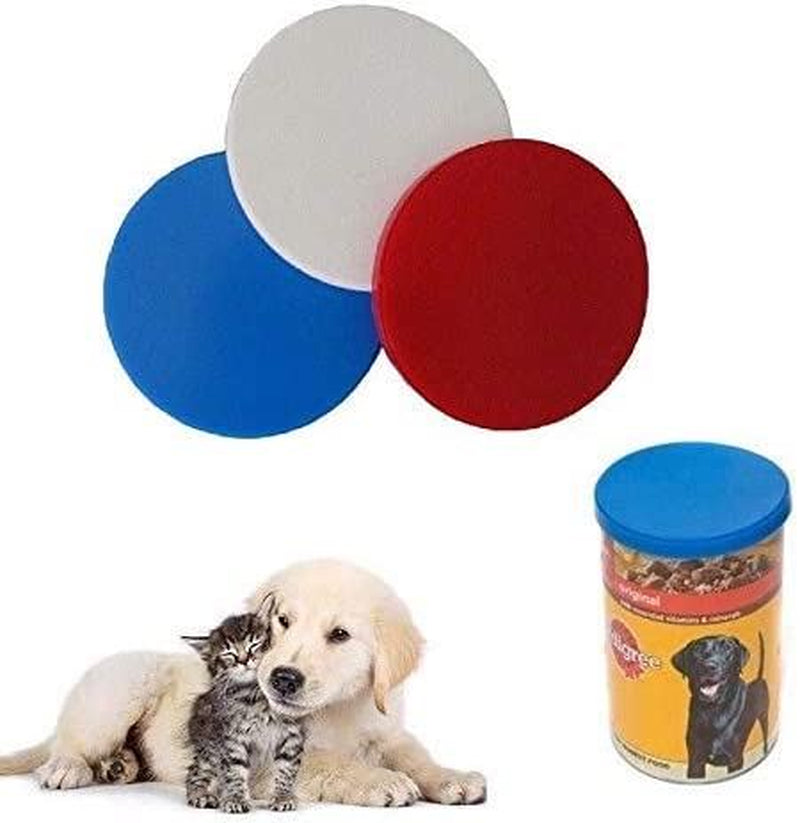 3Pcs Can Tin Cover Plastic Lid Caps Pet Food Fresh Top Storage Reusable Dog Cat