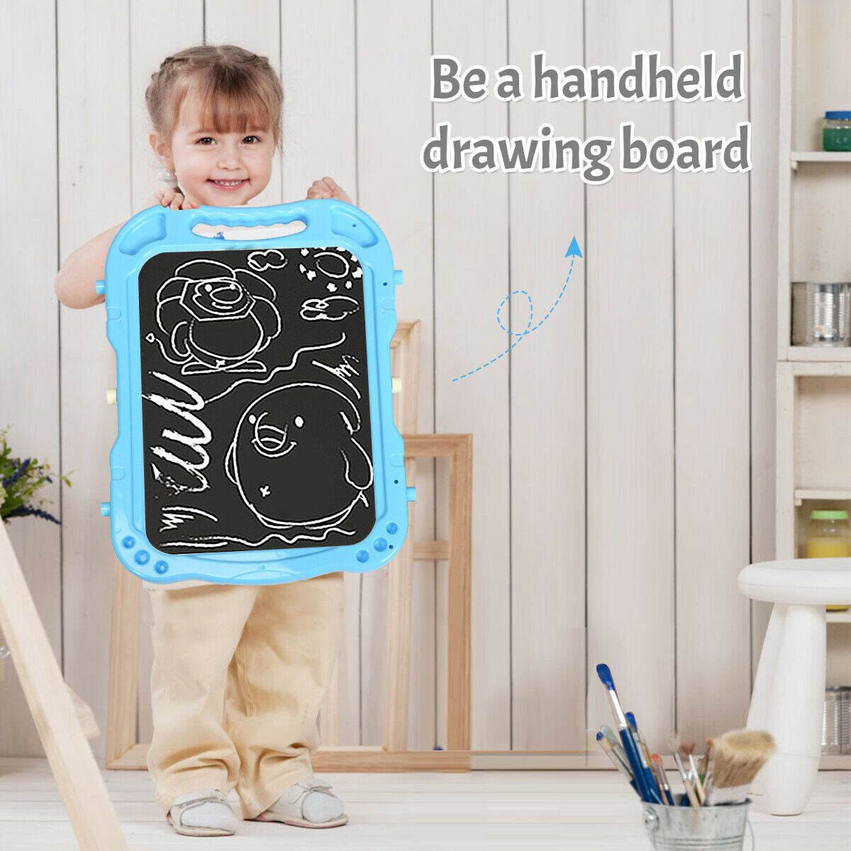 Kid'S Double Sided Boards Easel Magnetic Painting Art