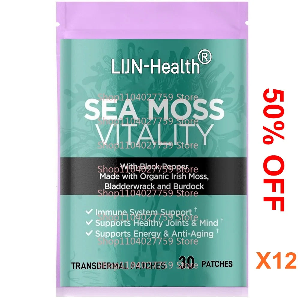 30 Patches Sea Moss Transdermal Patches with Burdock Root Promotes Immune System