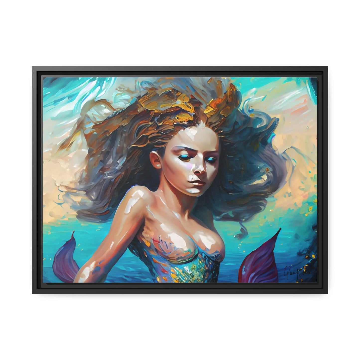 Canvas Wall Art - Mermaid Portrait by Queennoble