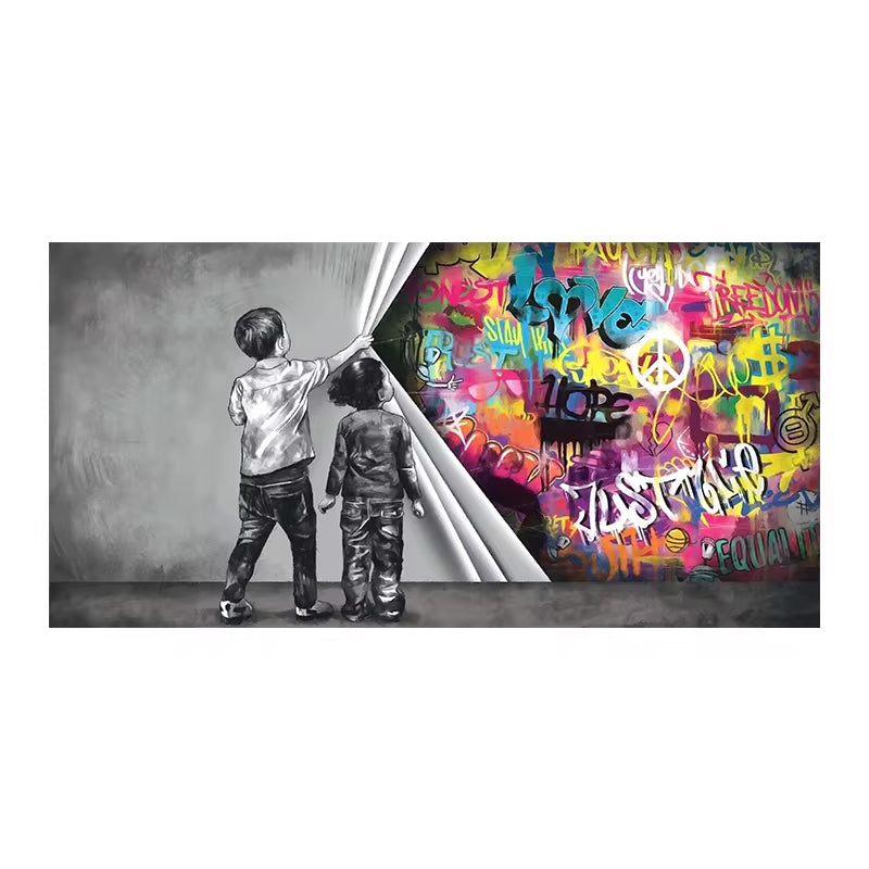 Wall Art Gold Modern Popular Colorful Hundred Money Canvas Painting Quadro Street Art Abstract Poster Wall Picture Home Decor