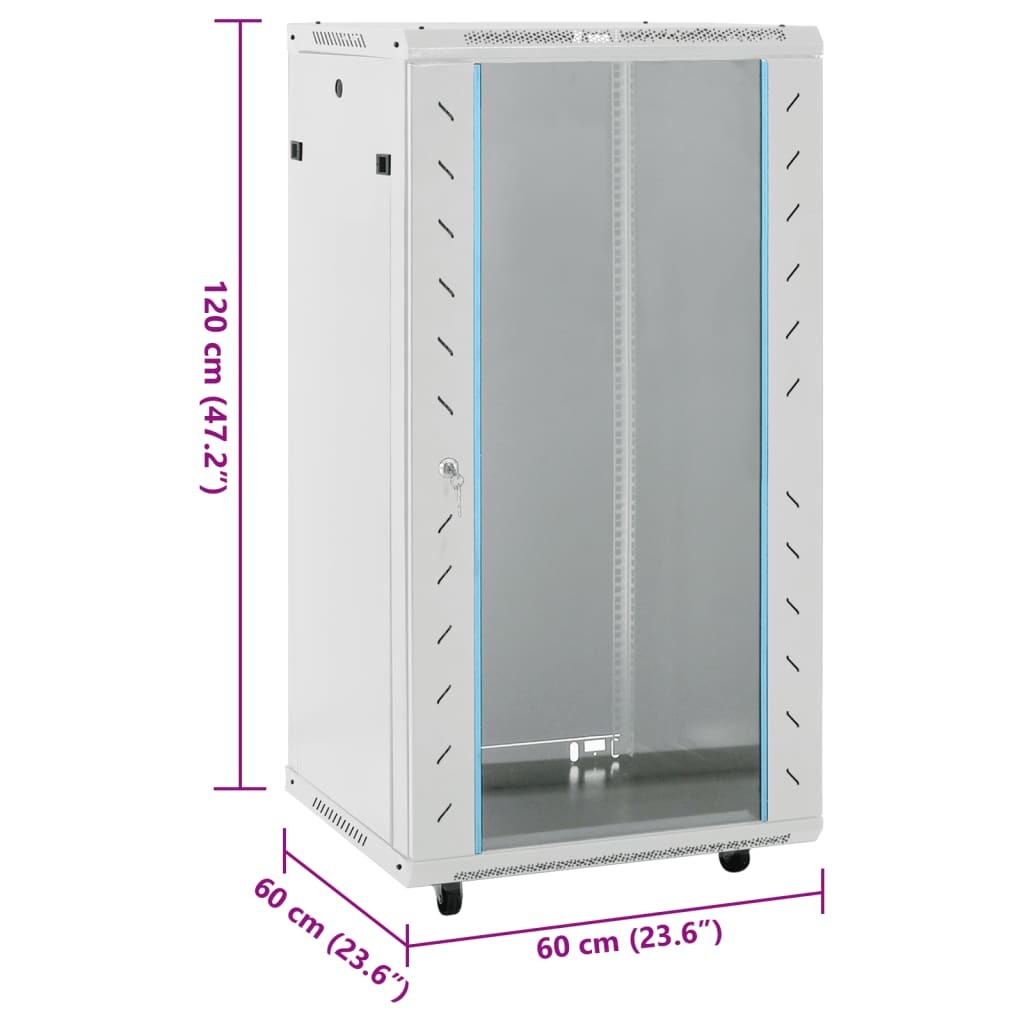 vidaXL 22U Network Cabinet with Swivel Feet 19" IP20 60x60x120 cm