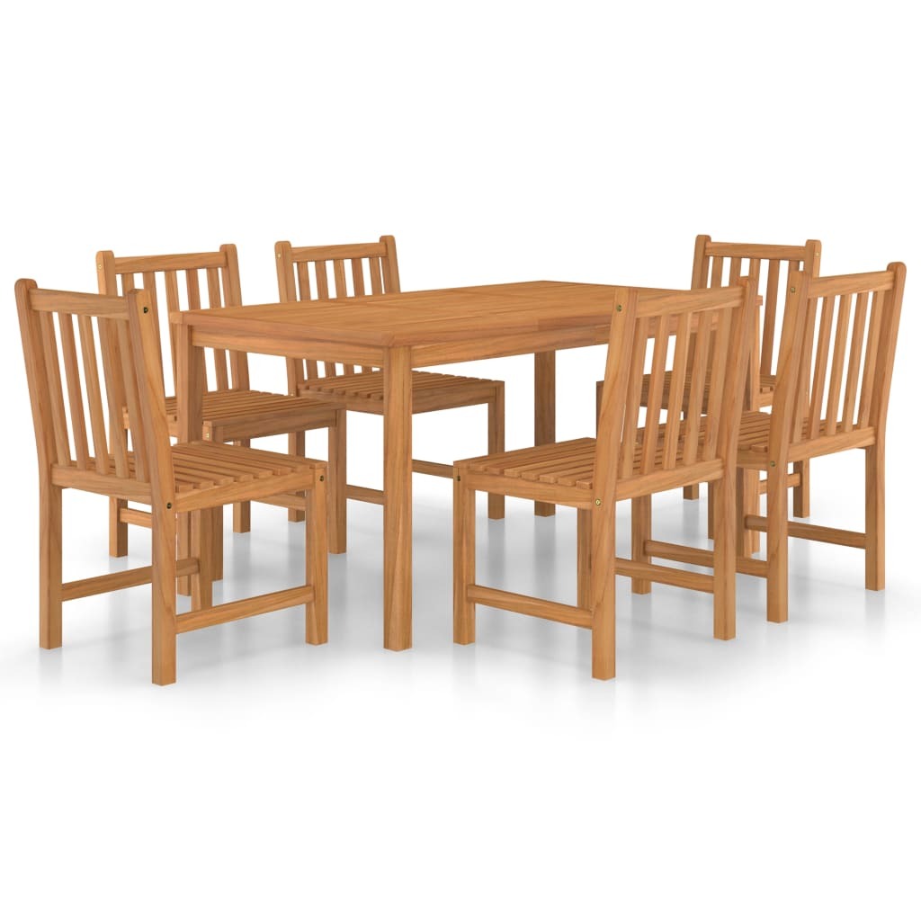 vidaXL 7 Piece Garden Dining Set Solid Teak Wood