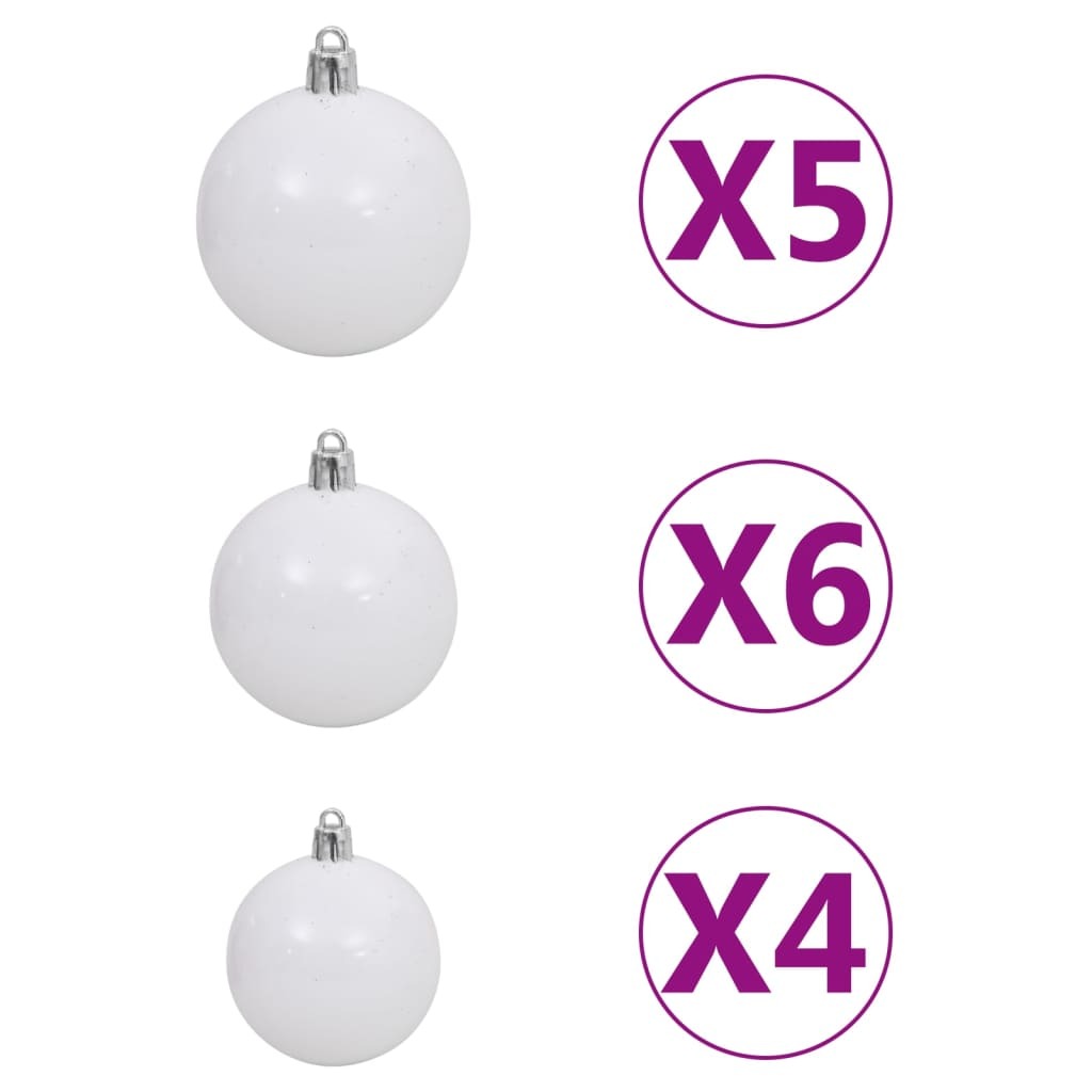 vidaXL Artificial Pre-lit Christmas Tree with Ball Set Green 150 cm PVC